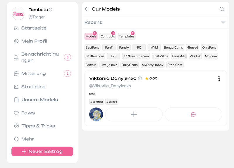 Famez CRM UI – Platzhalter